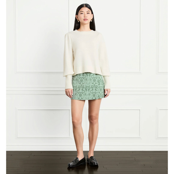 NWT Hill House‎ The Cropped Sylvie Sweater Ivory 100% extra-fine merino wool - Picture 1 of 5